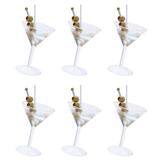 Melrose 5.75" Martini Glass Ornaments, 6ct.